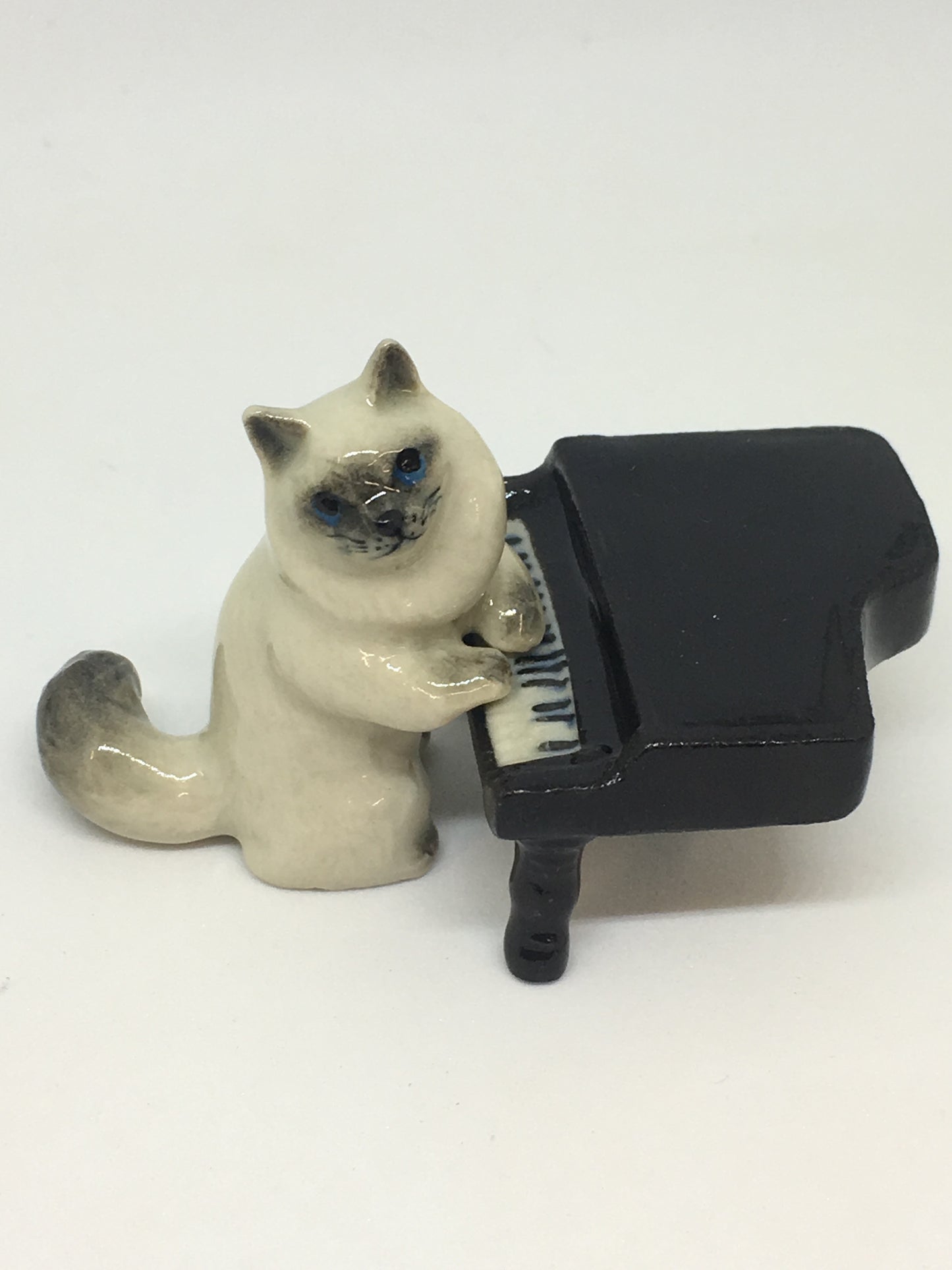 Miniature Porcelain Cats Kittens Hand Painted Rag Doll Cat Playing Piano