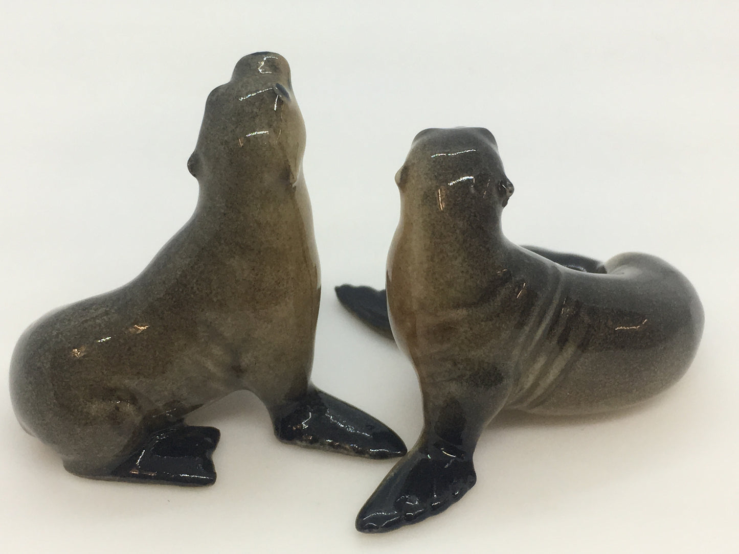 Seals Miniature Porcelain Figurines (2Pcs)