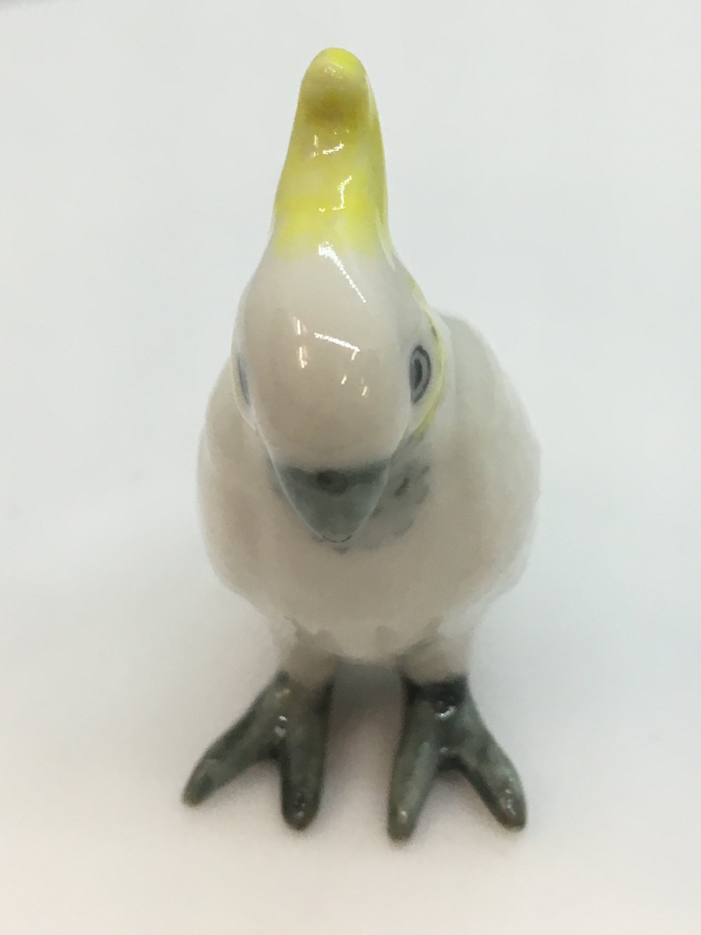 Miniature Porcelain Bird Figurines Sulphur Crested Cockato Mini