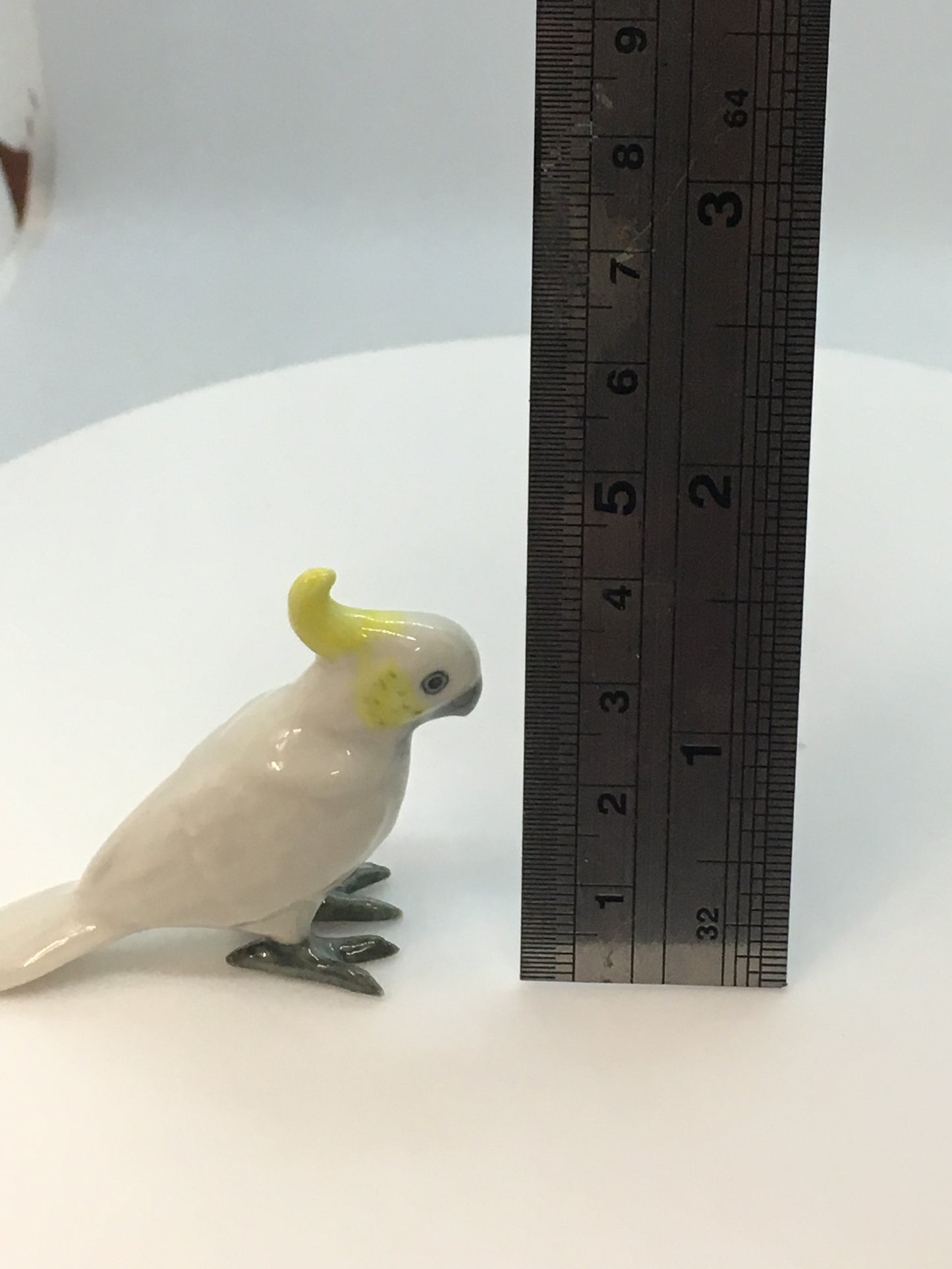 Miniature Porcelain Bird Figurines Sulphur Crested Cockato Mini