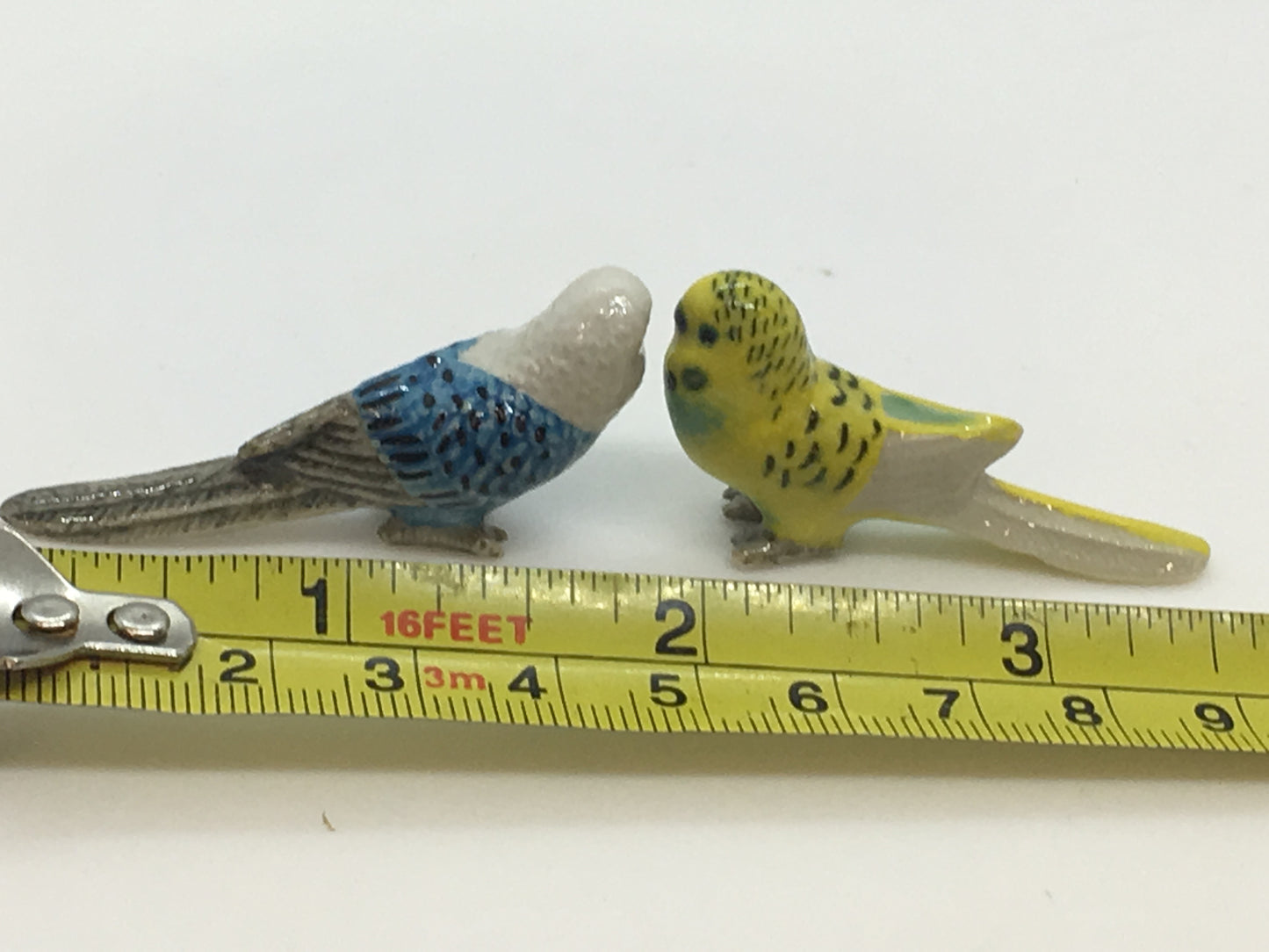 Miniature Porcelain Bird Figurines Budgerigars Mini