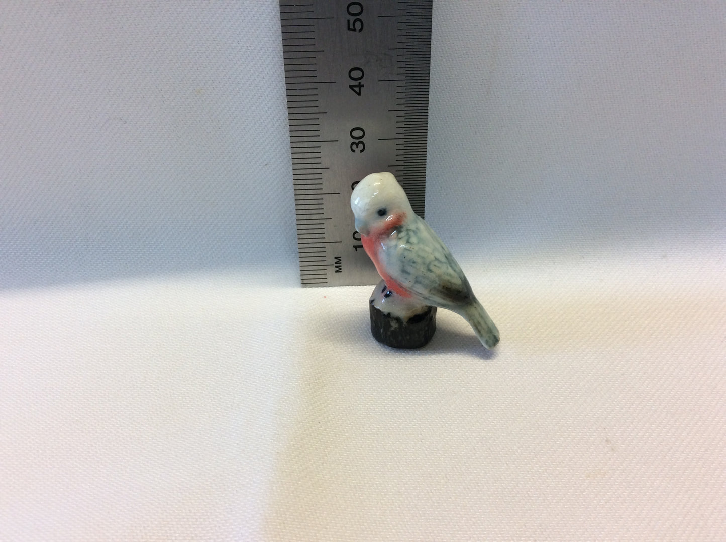 Miniature Porcelain Pink and Grey Galah Bird Figurines  Mini (1Pcs)