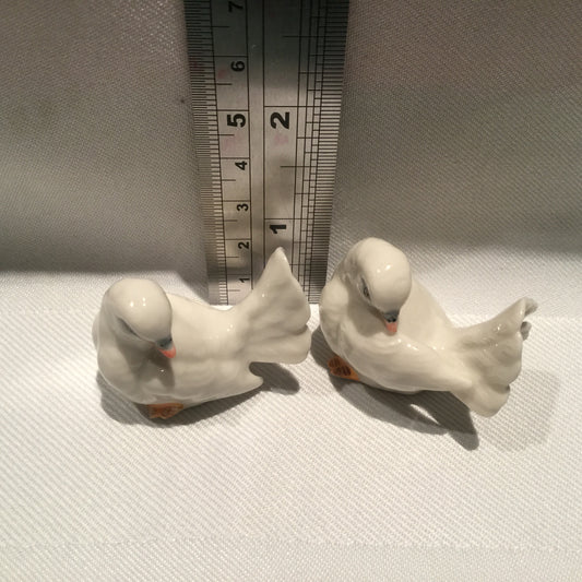 Miniature Porcelain White Dove Birds Figurines