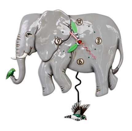 Novelty Pendulum Wall Elephant Clock by Allens Designs