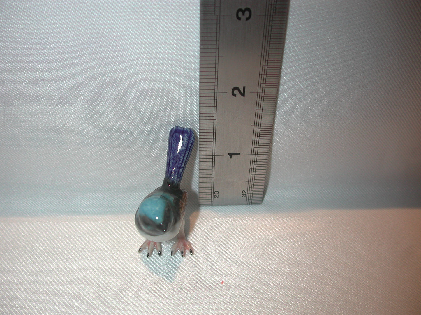 Miniature Porcelain Superb Fairywren Male Bird Figurines Mini (1Pcs)