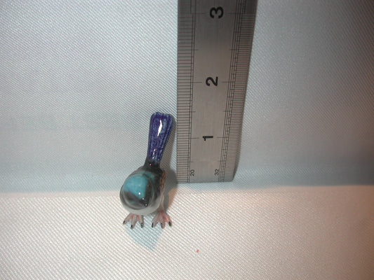 Miniature Porcelain Superb Fairywren Male Bird Figurines Mini (1Pcs)