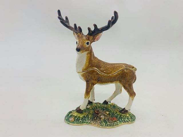 Deer Jewelled Trinket Box
