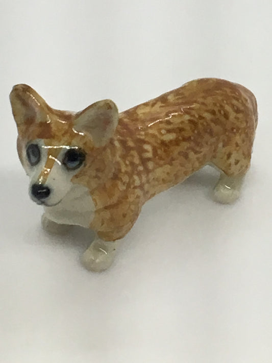 Miniature Porcelain Dog Figurine Corgi Mini