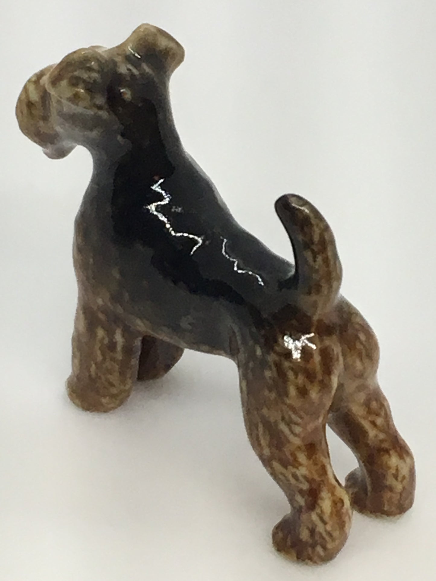 Miniature Porcelain Dog Figurine Airedale Mini