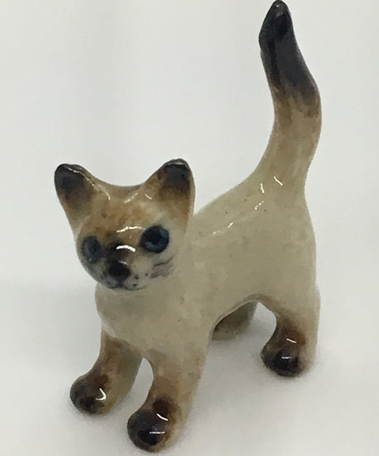 Miniature Porcelain Cats Kittens  Figurines Siamese Kitten Mini