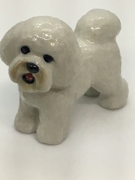 Miniature Porcelain Dog Figurine Bichon Frise Dog Breed