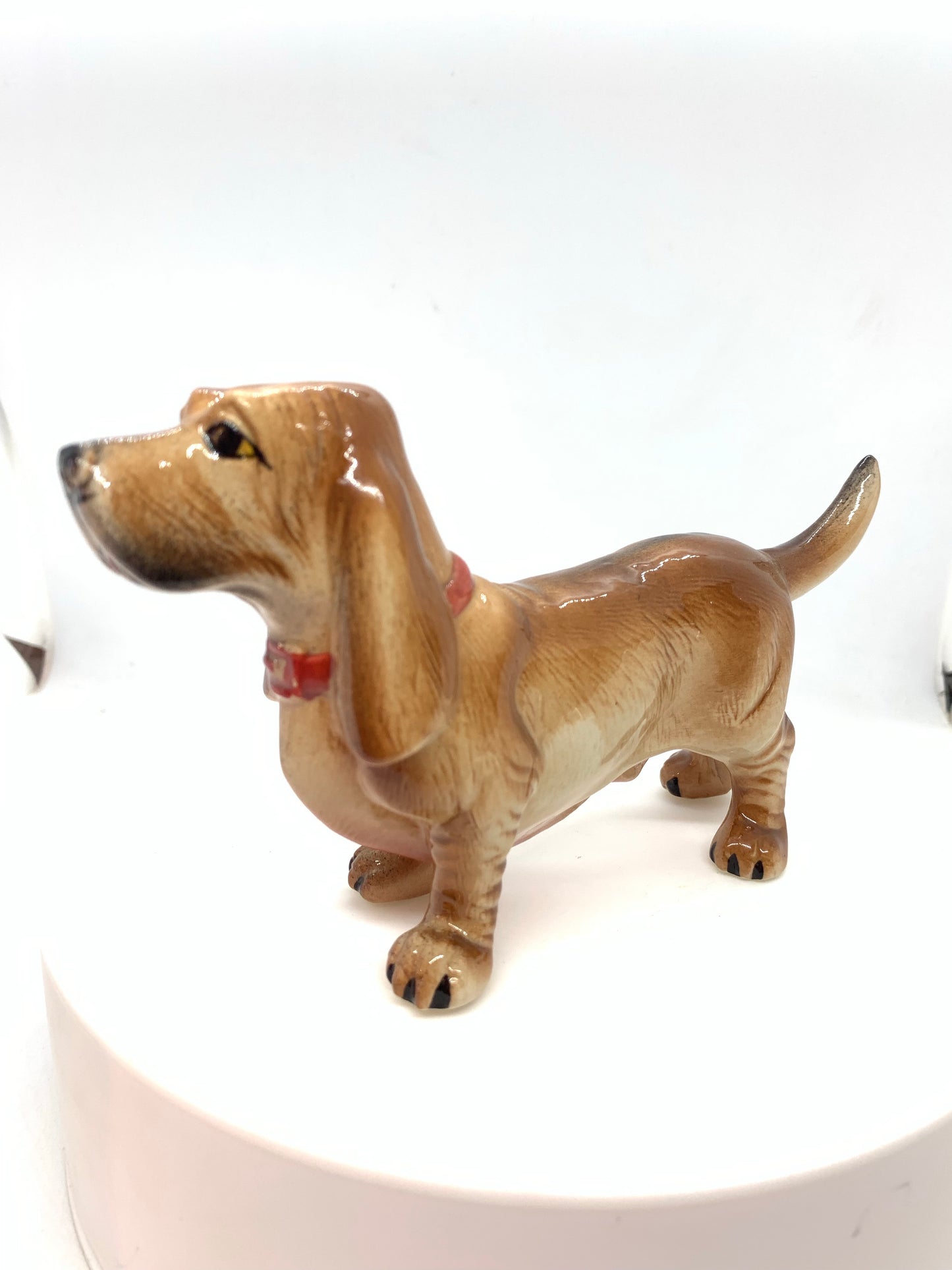 Porcelain Dog Figurine Blood Hound Dog Breed