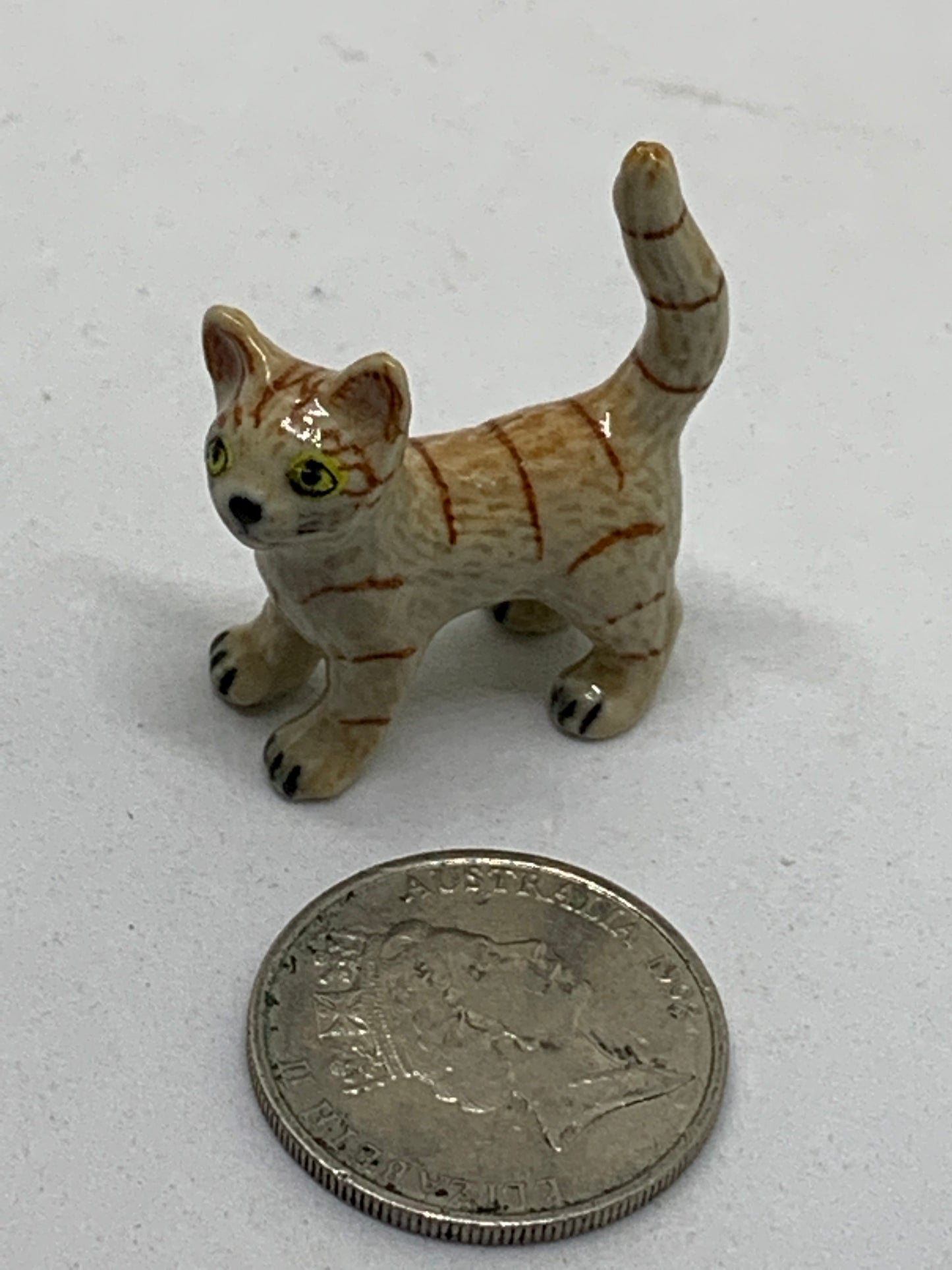 Miniature Porcelain Cats Kittens Mini Stripe Ginger