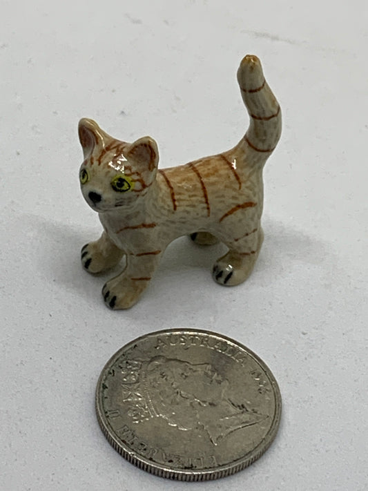 Miniature Porcelain Cats Kittens Mini Stripe Ginger