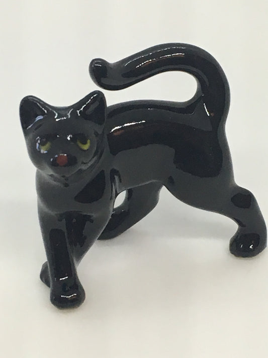 Miniature Porcelain Cats Kittens  Figurines Black Cat