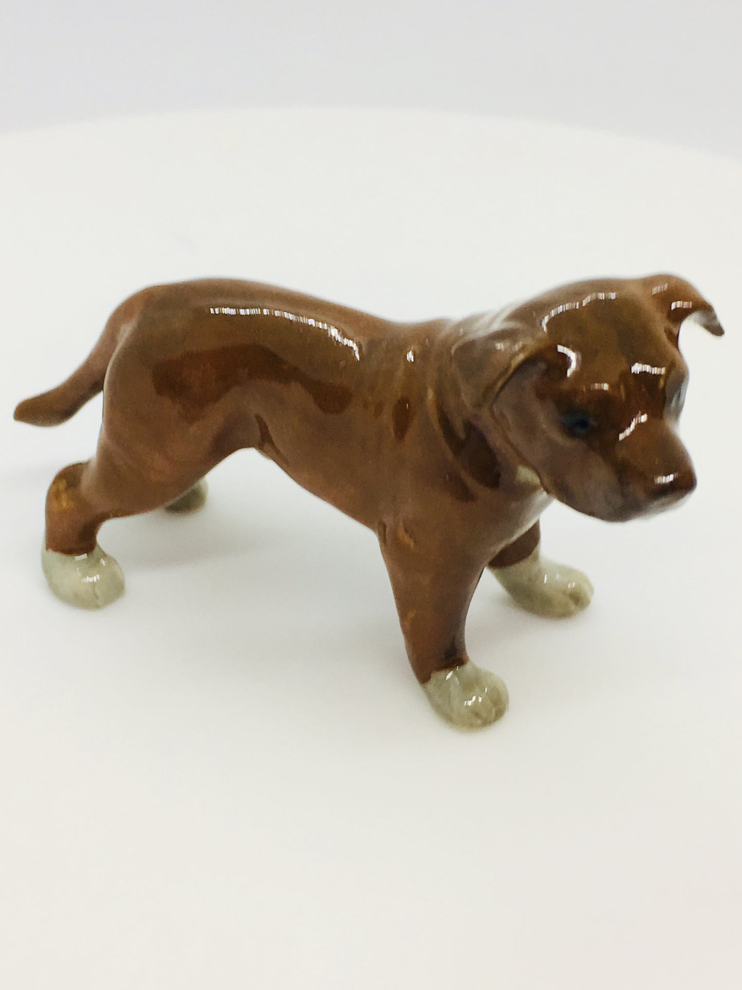 Miniature Porcelain Dog Figurine Staffordshire Bull Terrier Dog Breed