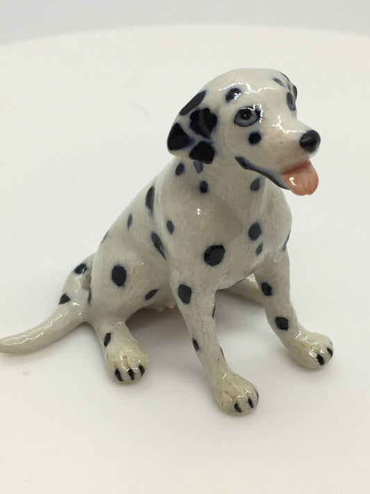 Miniature Porcelain Dog Figurine Dalmatian Sitting Dog Breed