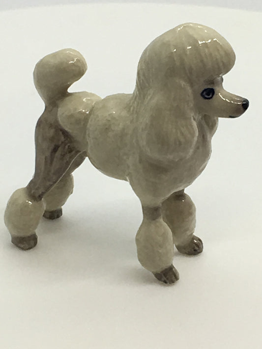 Miniature Porcelain Dog Figurine White Poodle Dog Breed