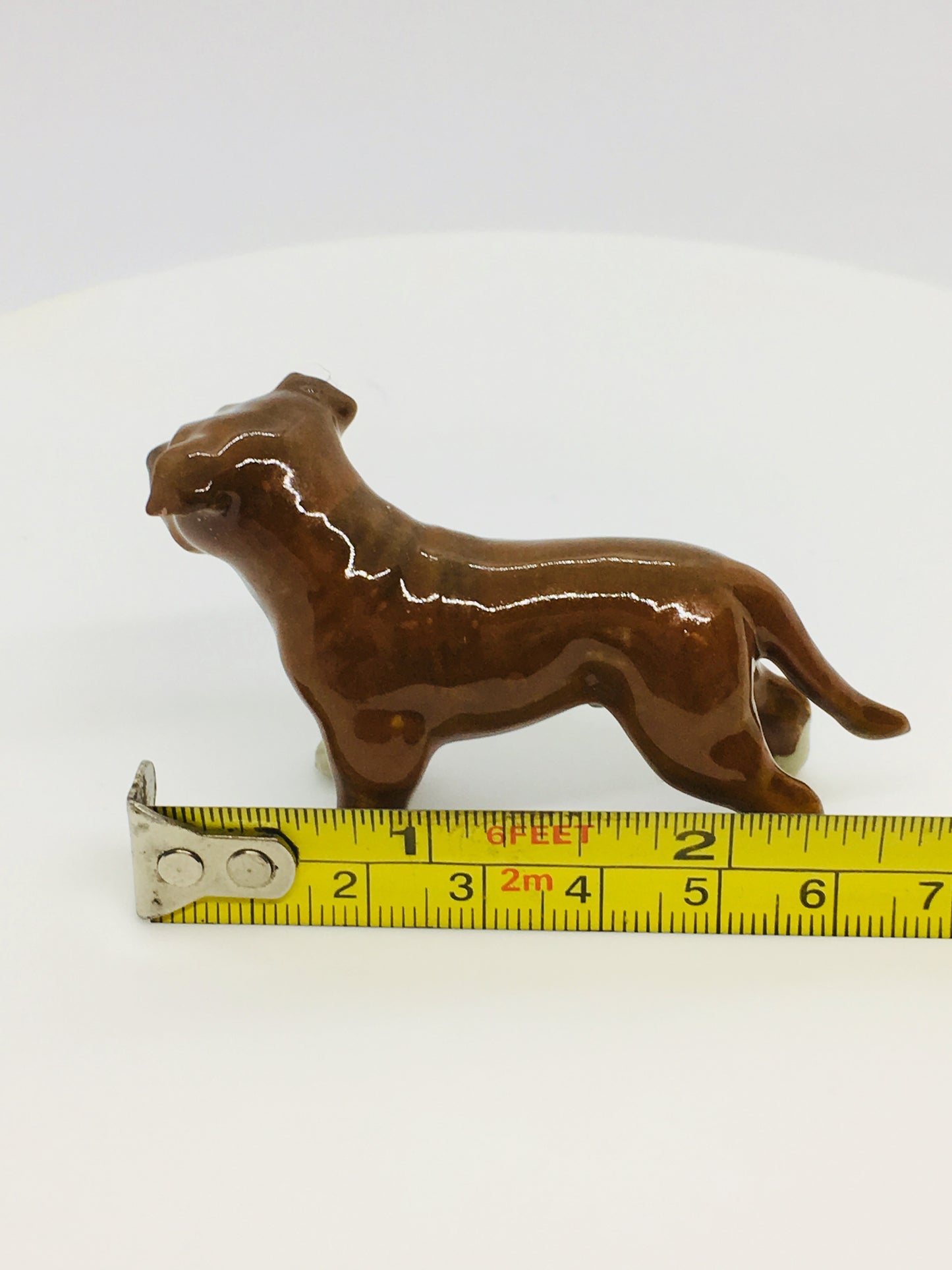 Miniature Porcelain Dog Figurine Staffordshire Bull Terrier Dog Breed