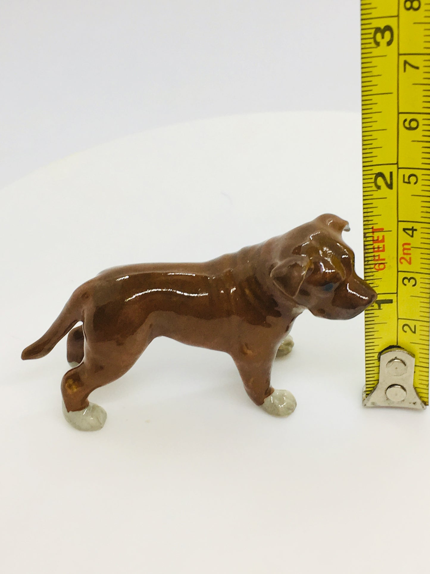 Miniature Porcelain Dog Figurine Staffordshire Bull Terrier Dog Breed