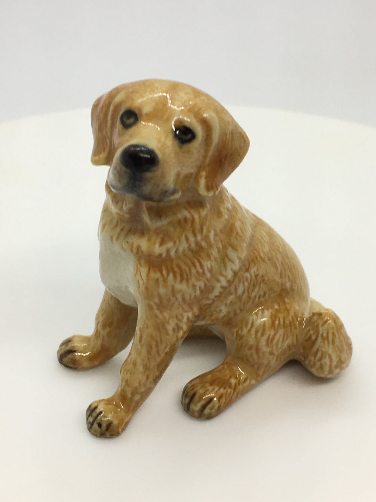 Miniature Porcelain Dog Figurine Golden Retriever Sitting  Dog Breed