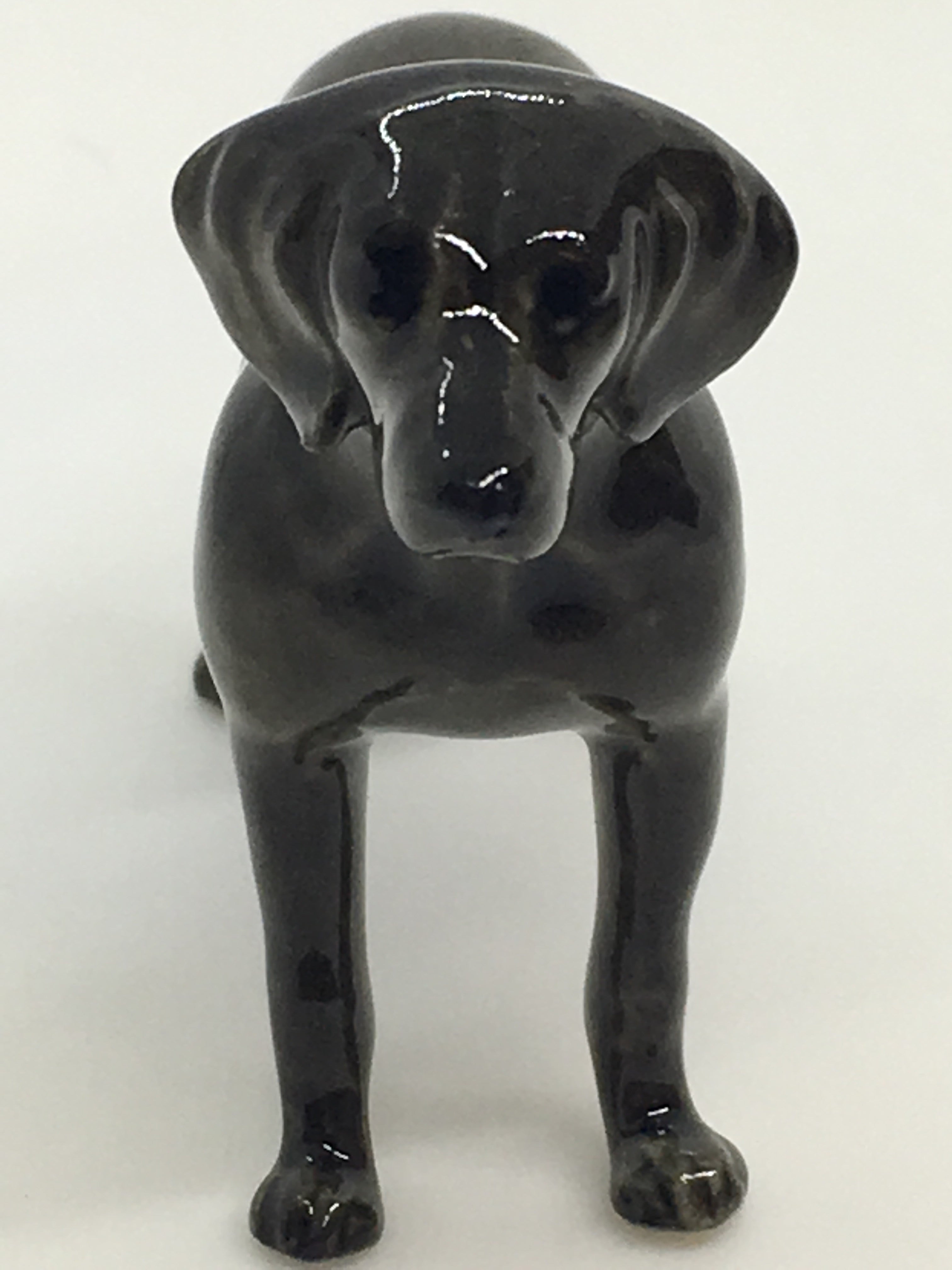 Miniature black outlet lab figurine