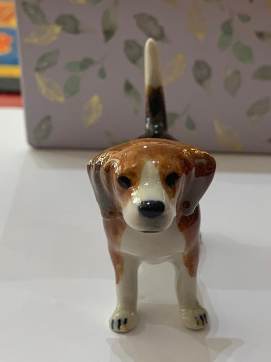 Miniature Porcelain Dog Figurine Beagle Breed